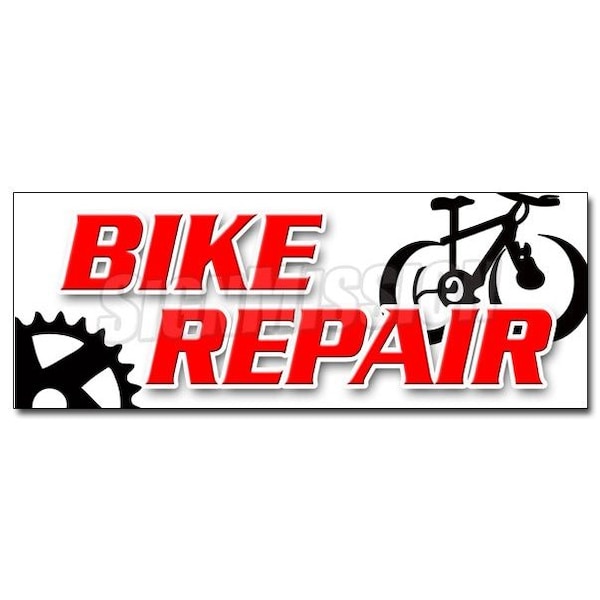 BIKE REPAIR DECAL sticker bicycle shop repair rental cycle helmet, D-24 Bike Repair